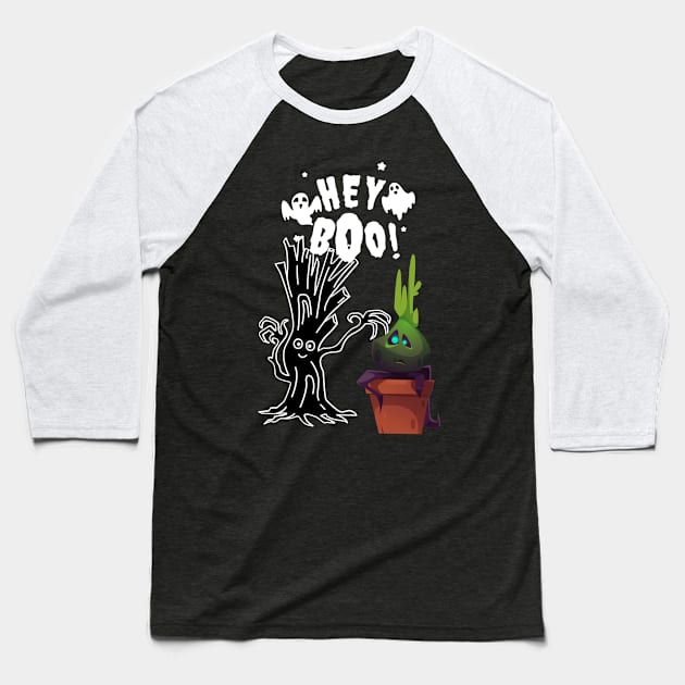 Hey Boo - Halloween Baseball T-Shirt by MadeBySerif